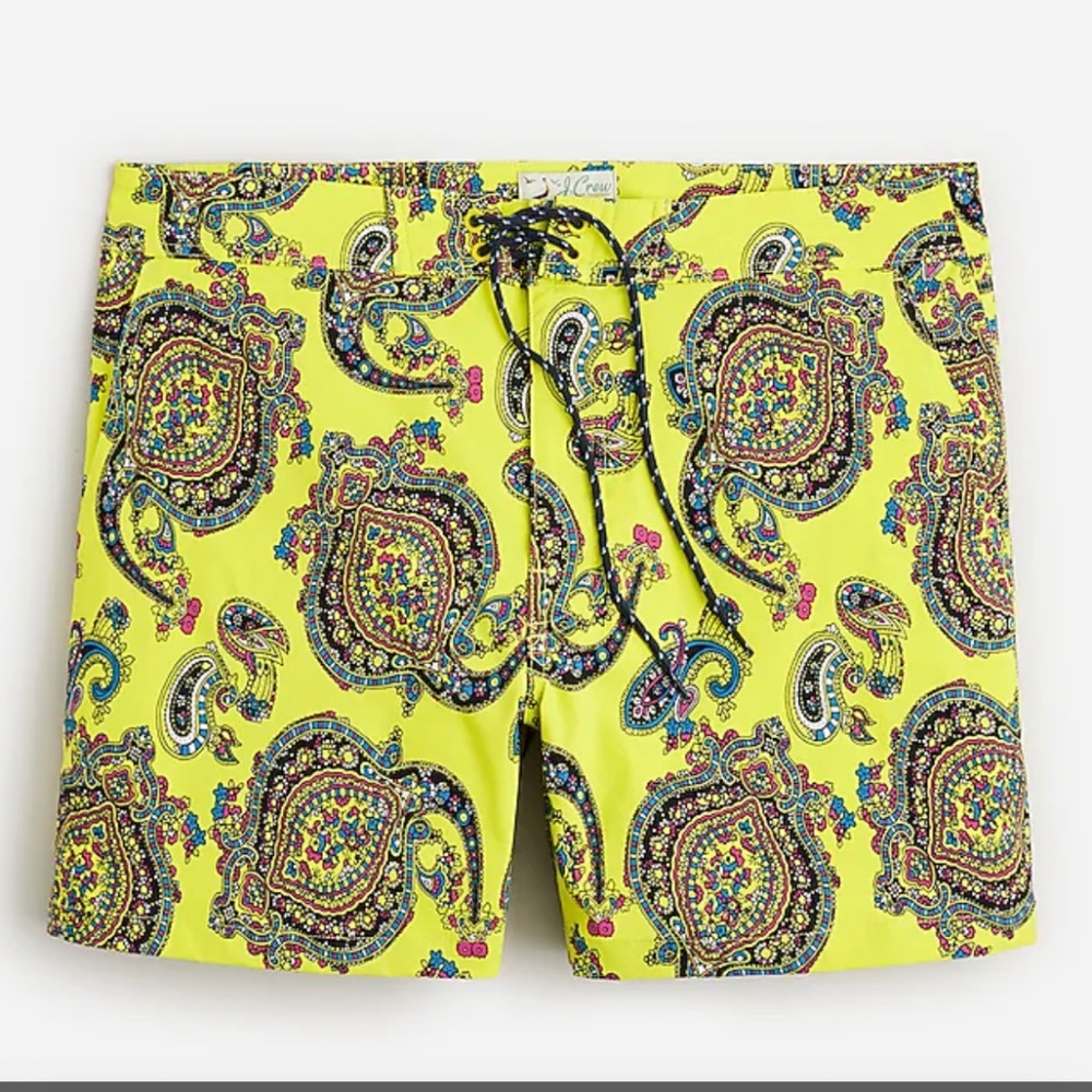 J. Crew 5" breaker board short in paisley with ECONYL® nylon